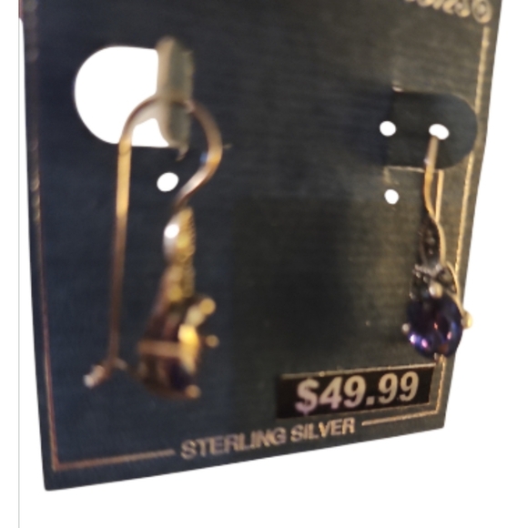 Vintage Boho Sterling Creations Blue Tanzanite Dangle Drop Earrings 925 Silver - Picture 8 of 8